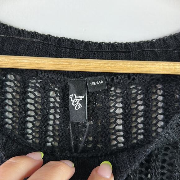 VERO MODA Black Molly Starbuck‎ 3/4 Sleeve Knit Sweater Size Medium - Picture 7 of 13